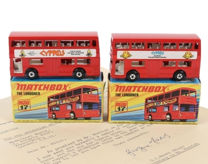Scarce Matchbox Superfast 17b Londoner Cyprus Buses with Provenace Letter