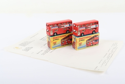 Two Matchbox Superfast 17b Londoner Charbonnier Wine Buses with Provenance Letter