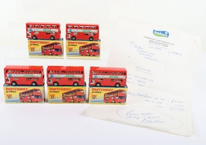 Five Matchbox Superfast 17b Londoner Chambourcy Yogurts Buses