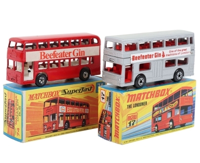 Scarce Matchbox Superfast 74A Daimler Bus Beefeater Gin