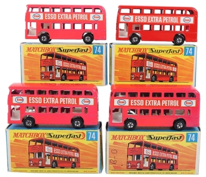 Four Matchbox Superfast 74A Daimler Bus Esso Extra Petrol