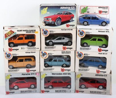 Ten Boxed Burago 1/25 Scale Boxed Models