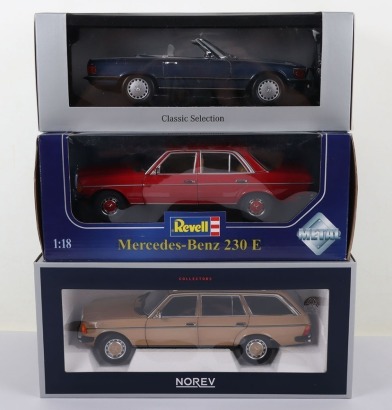 Three Boxed Mercedes Benz 1:18 scale models