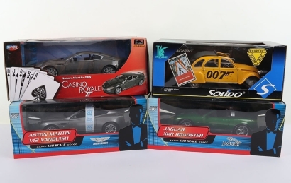 Four Boxed James Bond 1:18 Scale Cars