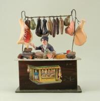 Interesting small toy butchers stand, German late nineteenth century,