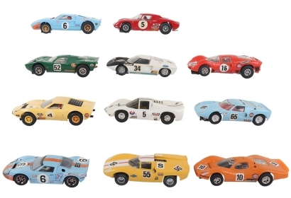 Eleven Unboxed Vintage 1/32nd Slot Cars