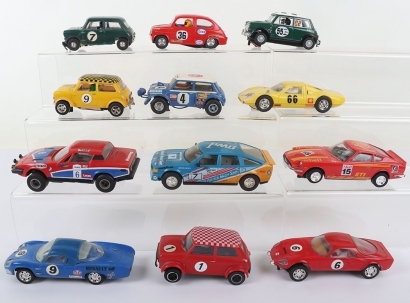 Ten Unboxed Scalextric Slot Cars