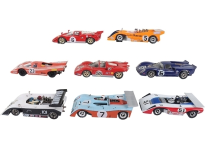 Eight Unboxed Slot Cars