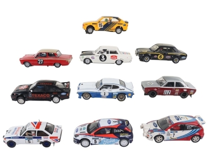 Ten Unboxed Ford Slot Cars
