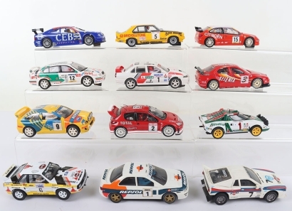 Twelve Unboxed Rally Slot Cars
