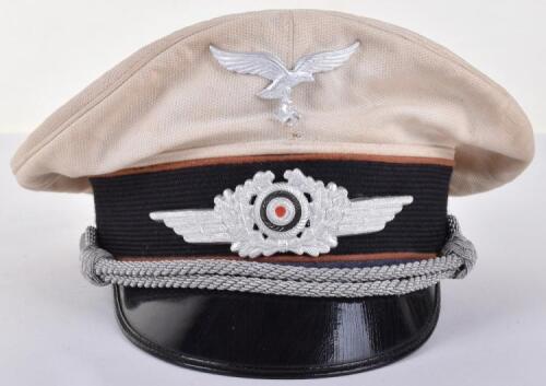 WW2 German Luftwaffe Officers Signals Section (Luftnachrichten) Summer Pattern Peaked Cap