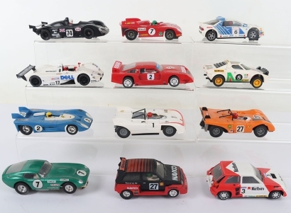 Twelve Unboxed Slot Cars