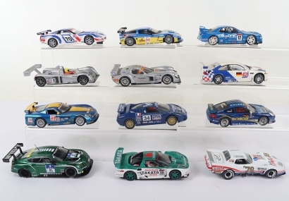 Twelve Unboxed Saloon Race Slot Cars
