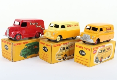Dinky Toys three boxed Delivery vans