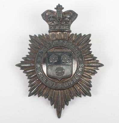 Victorian Hallmarked Silver 2nd Hampshire Rifle Volunteers Shako Plate