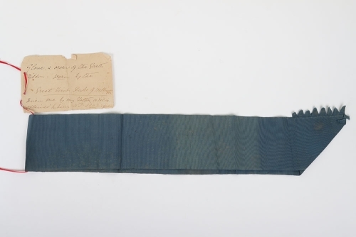 Order of the Garter Ribbon Belonging to Arthur Wellesley, 1st Duke of Wellington