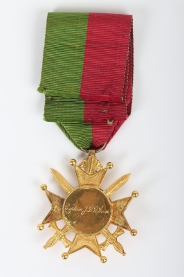 The Extremely Rare and Impressive Attributed 3rd Class Order of the Durrani Empire (Nishan-i-Daulat-i-Durrani) Awarded to Captain J D D Bean 23rd Regiment of Native Infantry - 3