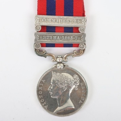 India General Service Medal 1854-95 to the South Wales Borderers for the Third Burmese War,