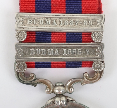 India General Service Medal 1854-95 to the South Wales Borderers for the Third Burmese War, - 2