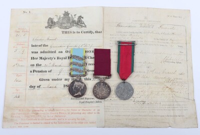 Crimea War Long Service Good Conduct Medal Group of 3 to the Grenadier Guards with Original Parchment Documents