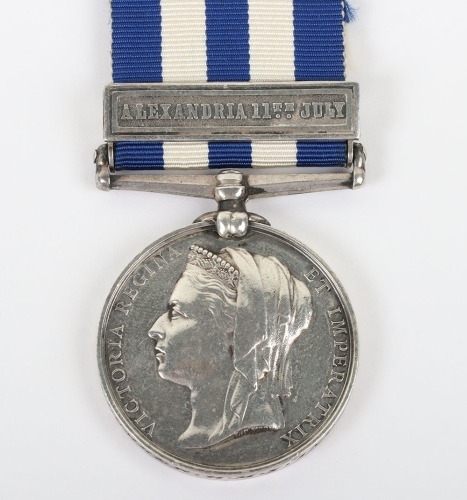 Victorian Egypt & Sudan 1882-89 Medal to a Plumber for the bombardment of Alexandria in 1882