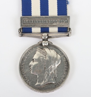 Victorian Egypt & Sudan 1882-89 Medal to a Plumber for the bombardment of Alexandria in 1882
