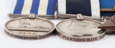 Victorian Royal Navy Long Service and Egypt & Sudan Campaign Medal Group of 3 to a Royal Navy Plumber - 2