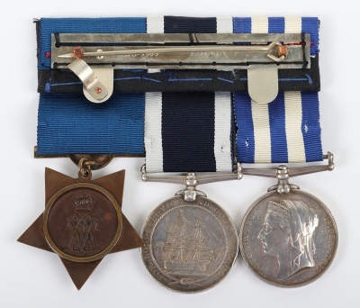 Victorian Royal Navy Long Service and Egypt & Sudan Campaign Medal Group of 3 to a Royal Navy Plumber - 3