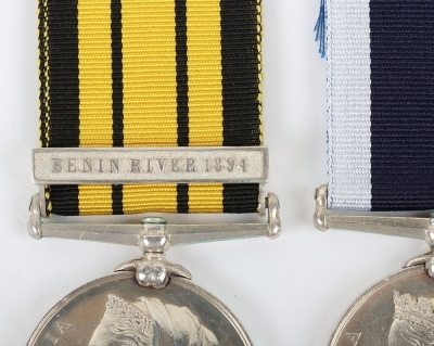Victorian Benin River Campaign and Great War Long Service Medal Group of 3 to a Plumber in the Royal Navy - 2
