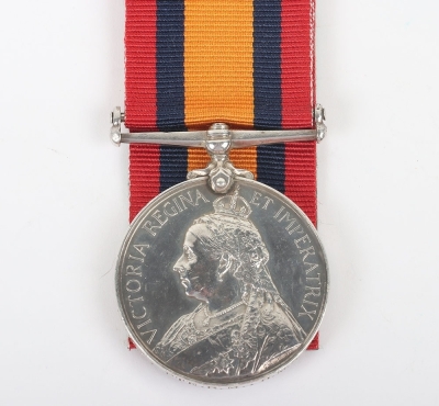 Queens South Africa Medal for the Boer War Awarded to a Royal Marine on H.M.S. Pearl