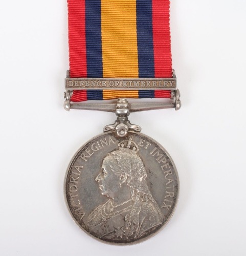 Queens South Africa medal for the Defence of Kimberley Between October 1899 and February 1900