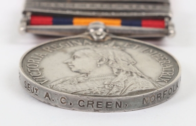 Queens South Africa medal to the Norfolk Regiment - 4