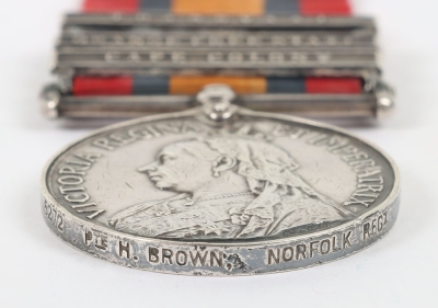Queens South Africa Medal to the Norfolk Regiment for the 2nd Boer War, - 4