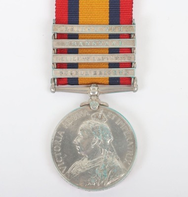 Queens South Africa Medal to a Member of the Imperial Light Infantry who was Wounded in the Action at Spion Kop