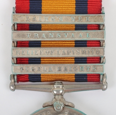 Queens South Africa Medal to a Member of the Imperial Light Infantry who was Wounded in the Action at Spion Kop - 2
