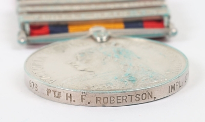 Queens South Africa Medal to a Member of the Imperial Light Infantry who was Wounded in the Action at Spion Kop - 5