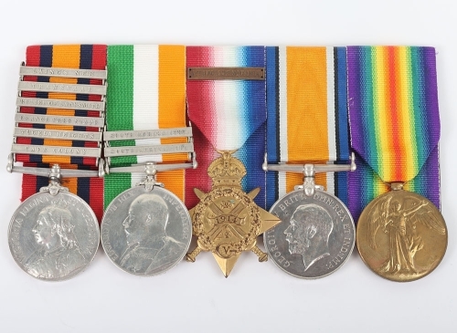 Boer War and WW1 Medal Group of Five to the Kings Royal Rifle Corps,