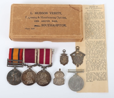 An Interesting Hampshire Regiment Home Service Meritorious Service Medal and Long Service Medal Group of Four Covering Service Over a 40-Year Period