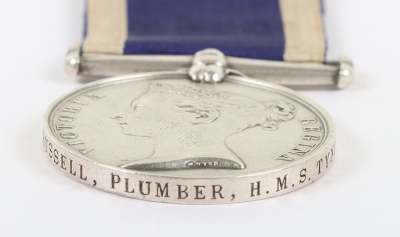 Victorian Navy Long Service and Good Conduct Medal to a Plumber on H.M.S. Tyne. - 2