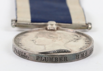 Victorian Navy Long Service and Good Conduct Medal to a Plumber on H.M.S. Hector - 2