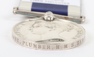 Victorian Navy Long Service and Good Conduct Medal to a Plumber on H.M.S. Hercules - 2