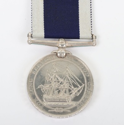 Victorian Navy Long Service and Good Conduct Medal to a Plumber on H.M.S. Hercules - 3