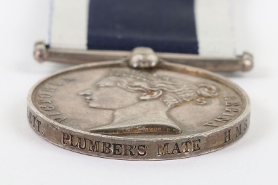 Victorian Navy Long Service Good Conduct Medal to a Plumbers Mate on H.M.S. Triumph - 2