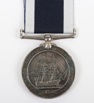 Victorian Royal Navy Long Service and Good Conduct Medal HMS Crocodile - 4