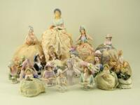 Collection of pin-cushion half dolls, German early 20th century,