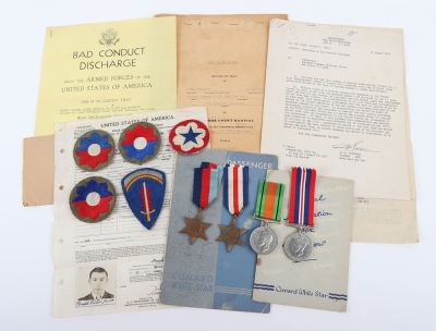 WW2 British Campaign Medals of Ronald Victor Jones who After WW2 Emigrated to the USA on the RMS Queen Mary, Later Joining the US Army Before Deserting and Being Discharged From the US Army for Bad Conduct