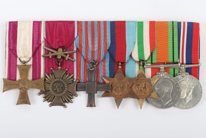 WW2 Polish Cross of Valour and Monte Cassino Medal Group of Seven