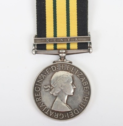 An Africa General Service Medal to a Warder for the Mau Mau Uprising