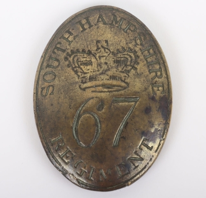 Rare Georgian Shoulder Belt Plate for the 67th (South Hampshire) Regiment of Foot Pre-1826