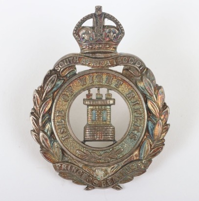 Hallmarked Silver Isle of Wight Rifles Officers Cap Badge